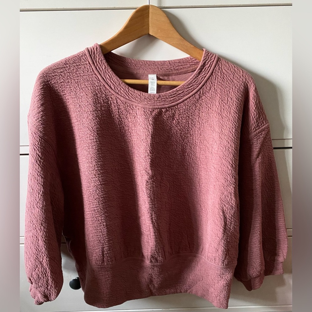 Lululemon Textured Crewneck Long Sleeve Pullover Size 8 Spiced Chai Athleisure - Picture 4 of 9